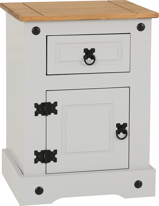 Corona Petite Bedside In Grey Pine